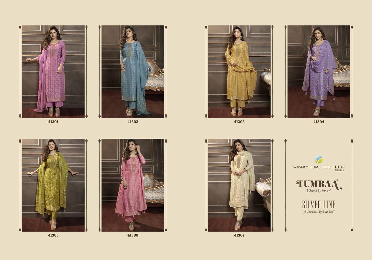 Silver Line Vinay Fashion Llp Jacquard Readymade Pant Style Suits