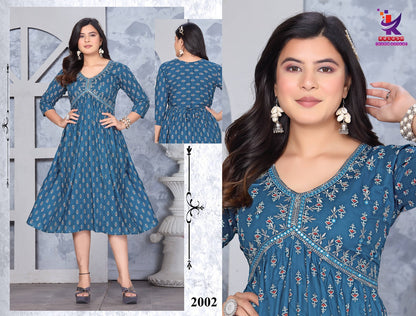 Silver Shines Mlm Kalash Lifestyle Rayon Anarkali Kurtis