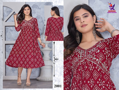 Silver Shines Mlm Kalash Lifestyle Rayon Anarkali Kurtis