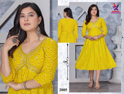 Silver Shines Mlm Kalash Lifestyle Rayon Anarkali Kurtis