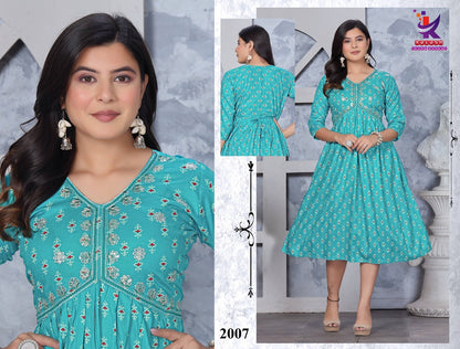 Silver Shines Mlm Kalash Lifestyle Rayon Anarkali Kurtis