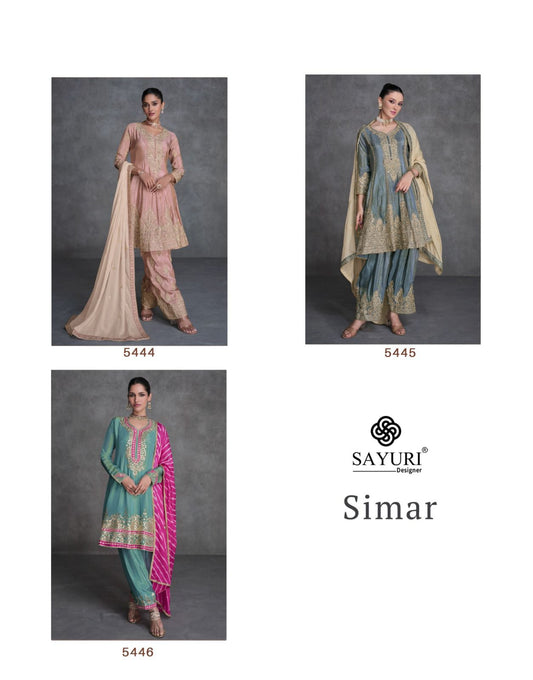 Simar Sayuri Organza Silk Readymade Pant Style Suits