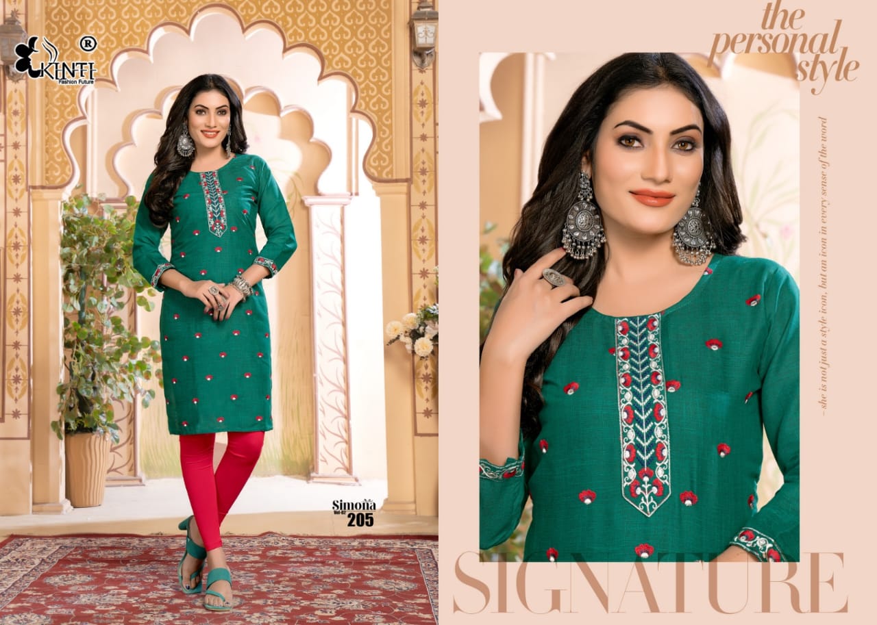 Simona Vol 2 Kinti Rayon Knee Length Kurtis