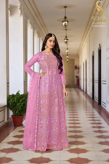 Simran Sabah Butterfly Net Anarkali Salwar Suits
