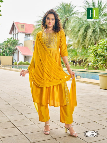 Sindoor Vol 2 H Dot Silk Slub Readymade Pant Style Suits