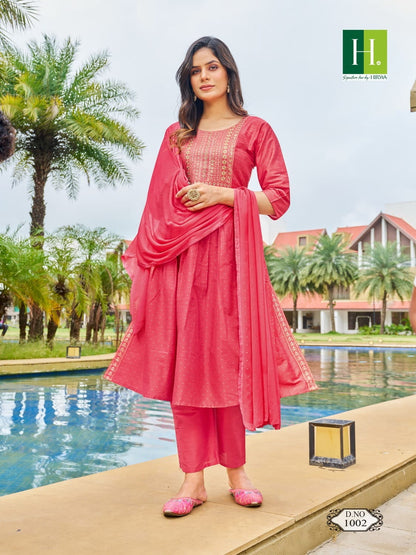 Sindoor Vol 2 H Dot Silk Slub Readymade Pant Style Suits