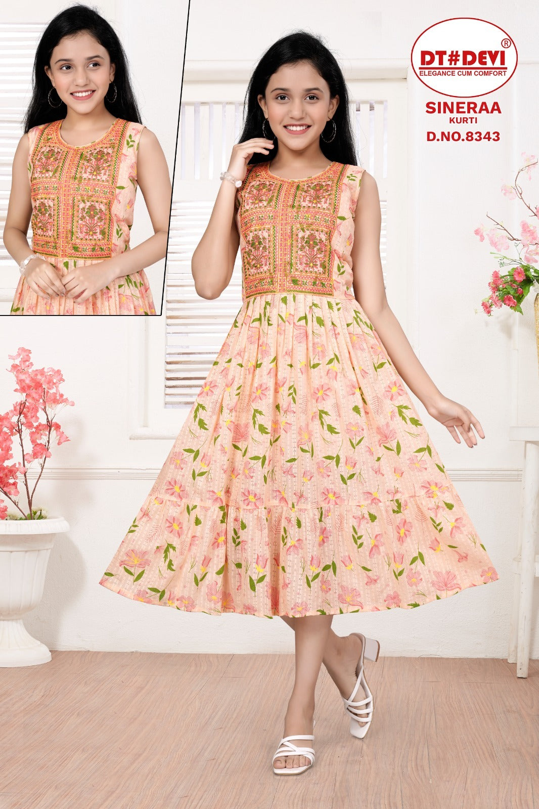 Sineraa-8343 Dt Devi Cotton Girls Anarkali Kurti