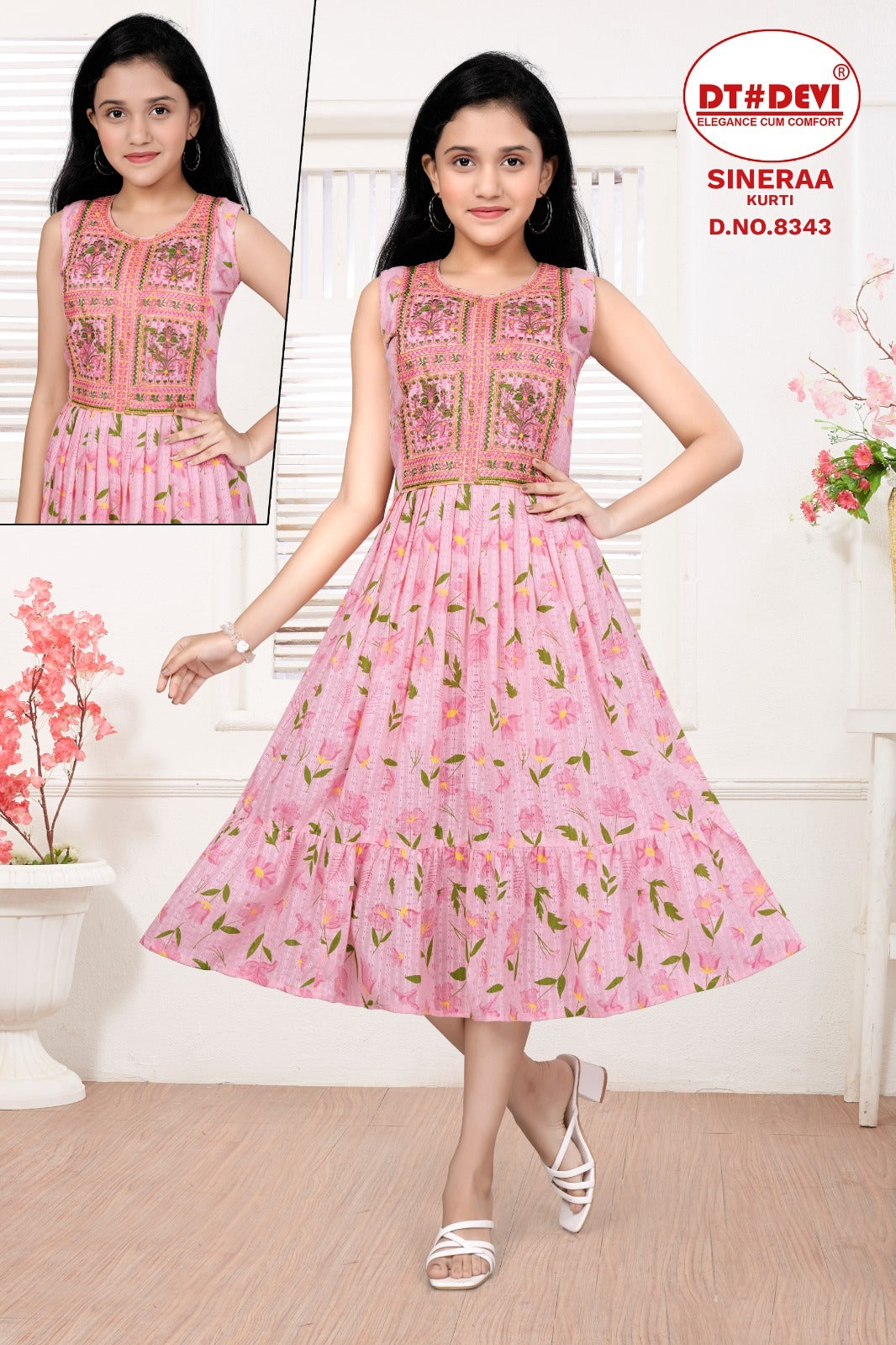 Sineraa-8343 Dt Devi Cotton Girls Anarkali Kurti