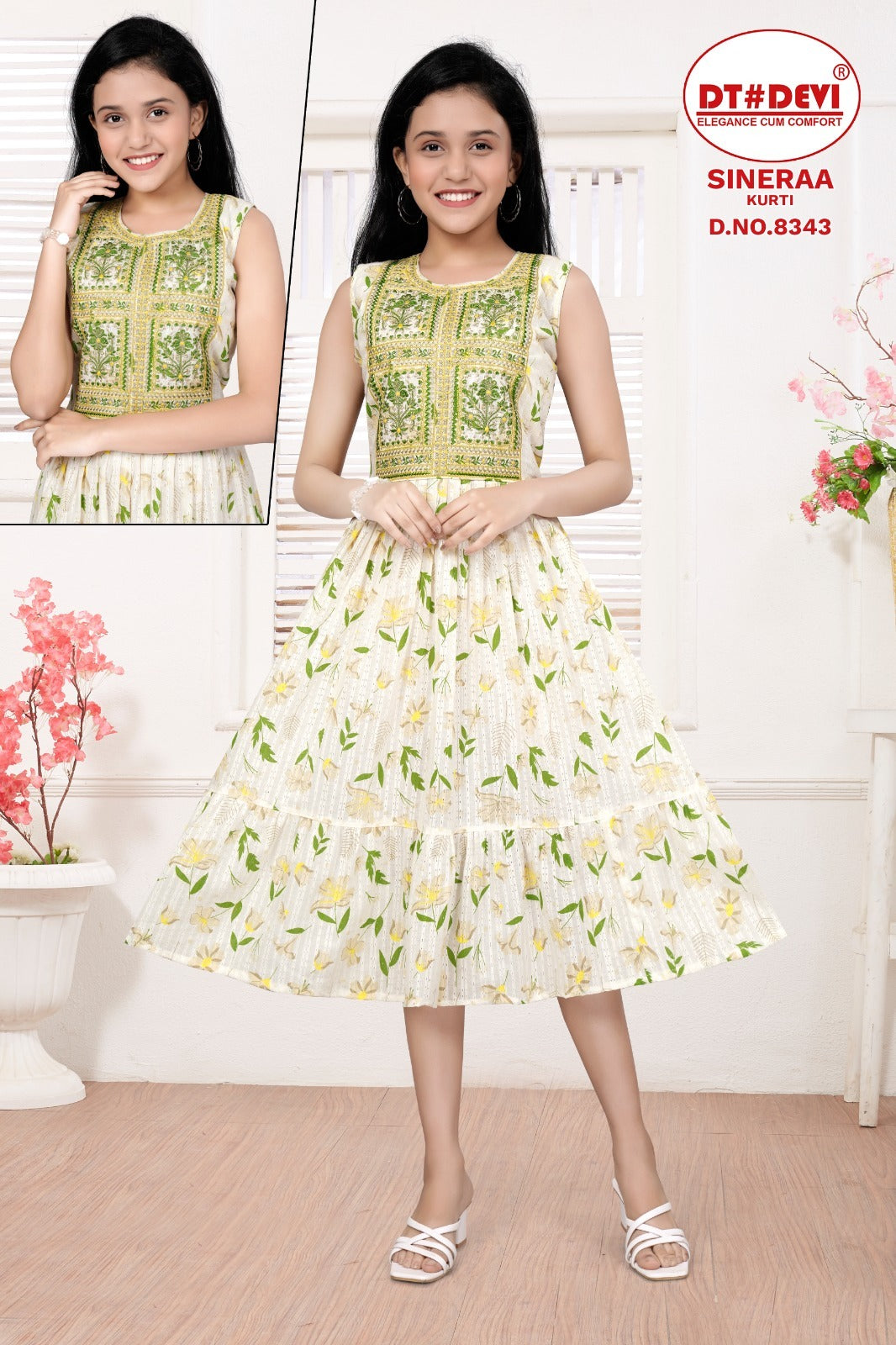 Sineraa-8343 Dt Devi Cotton Girls Anarkali Kurti