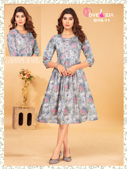 Siya Dveeja Fashion Modal Chanderi Anarkali Kurtis