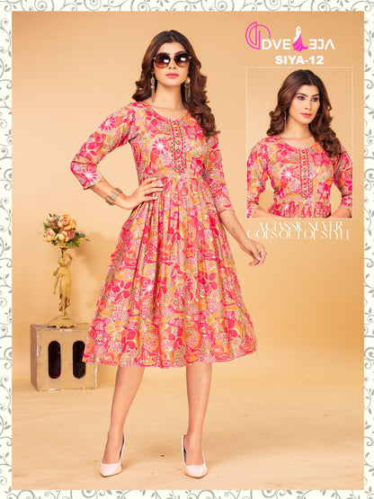 Siya Dveeja Fashion Modal Chanderi Anarkali Kurtis