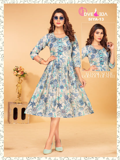 Siya Dveeja Fashion Modal Chanderi Anarkali Kurtis