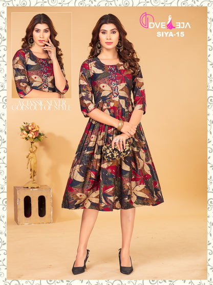 Siya Dveeja Fashion Modal Chanderi Anarkali Kurtis