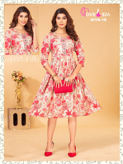 Siya Dveeja Fashion Modal Chanderi Anarkali Kurtis
