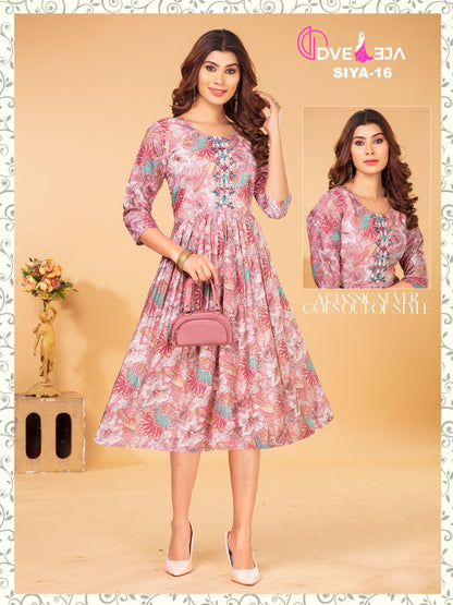 Siya Dveeja Fashion Modal Chanderi Anarkali Kurtis