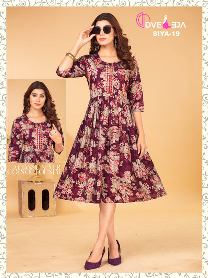Siya Dveeja Fashion Modal Chanderi Anarkali Kurtis