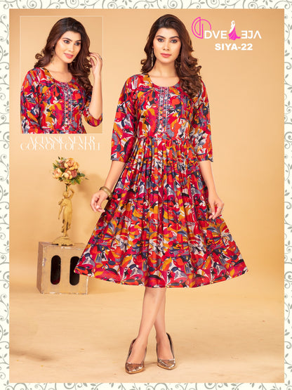 Siya Dveeja Fashion Modal Chanderi Anarkali Kurtis
