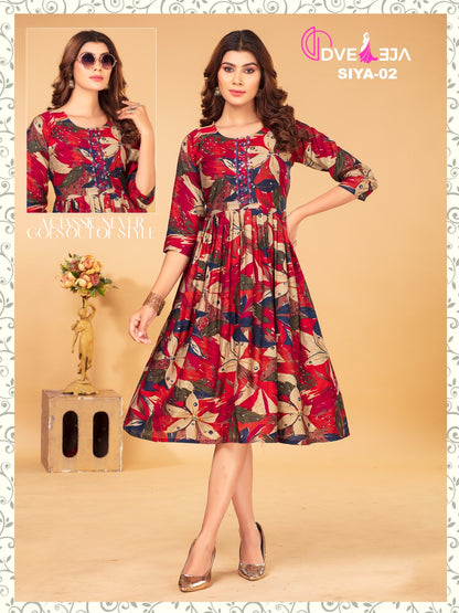 Siya Dveeja Fashion Modal Chanderi Anarkali Kurtis
