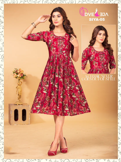 Siya Dveeja Fashion Modal Chanderi Anarkali Kurtis
