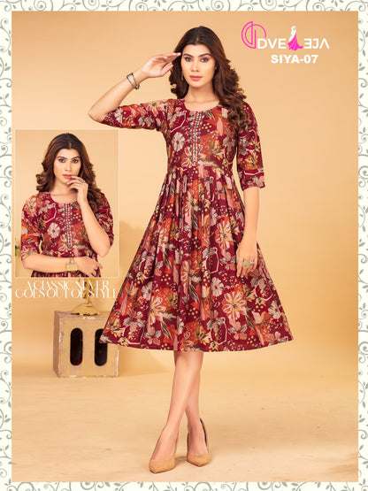 Siya Dveeja Fashion Modal Chanderi Anarkali Kurtis