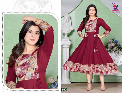 Sketch Mlm Kalash Lifestyle Rayon 14Kg Anarkali Kurtis