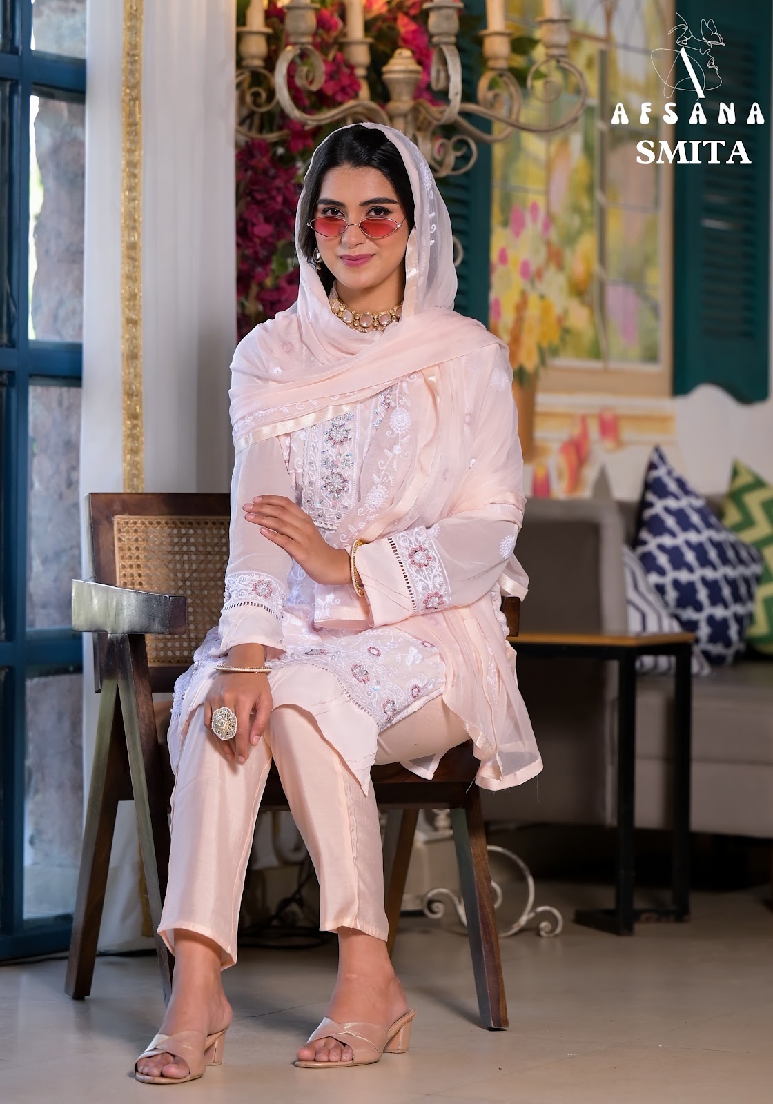 Smita Afsana Fox Georgette Readymade Pant Style Suits