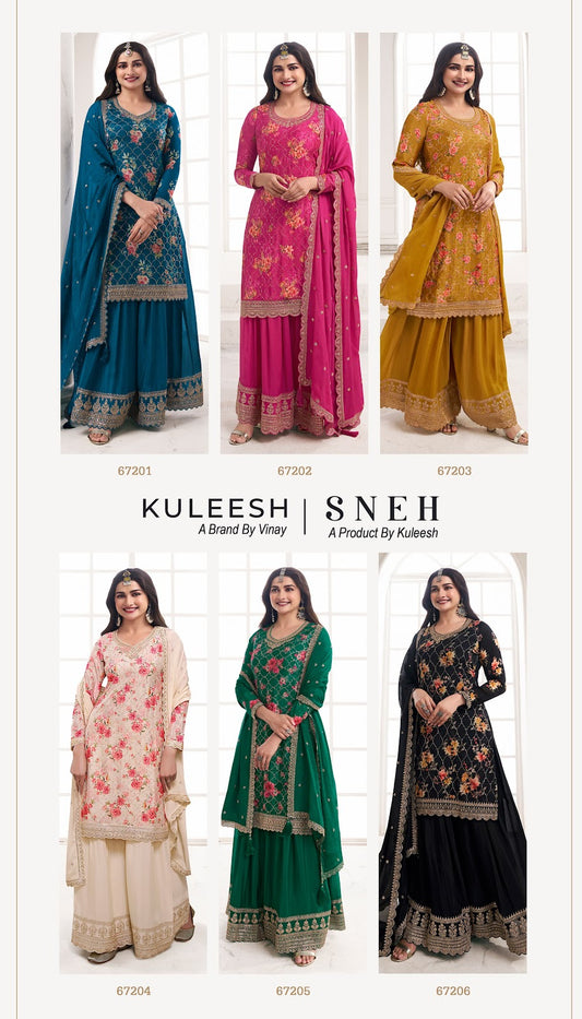 Sneh-Kuleesh Vinay Fashion Llp Chinon Sharara Style Suits