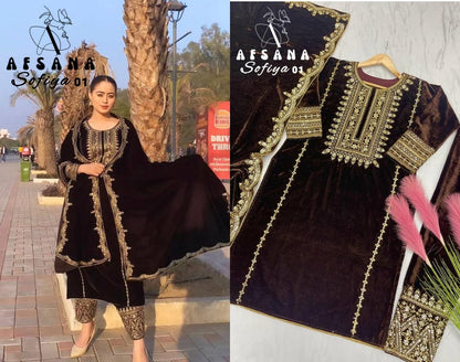 Sofiya-2029 Afsana Readymade Velvet Suits