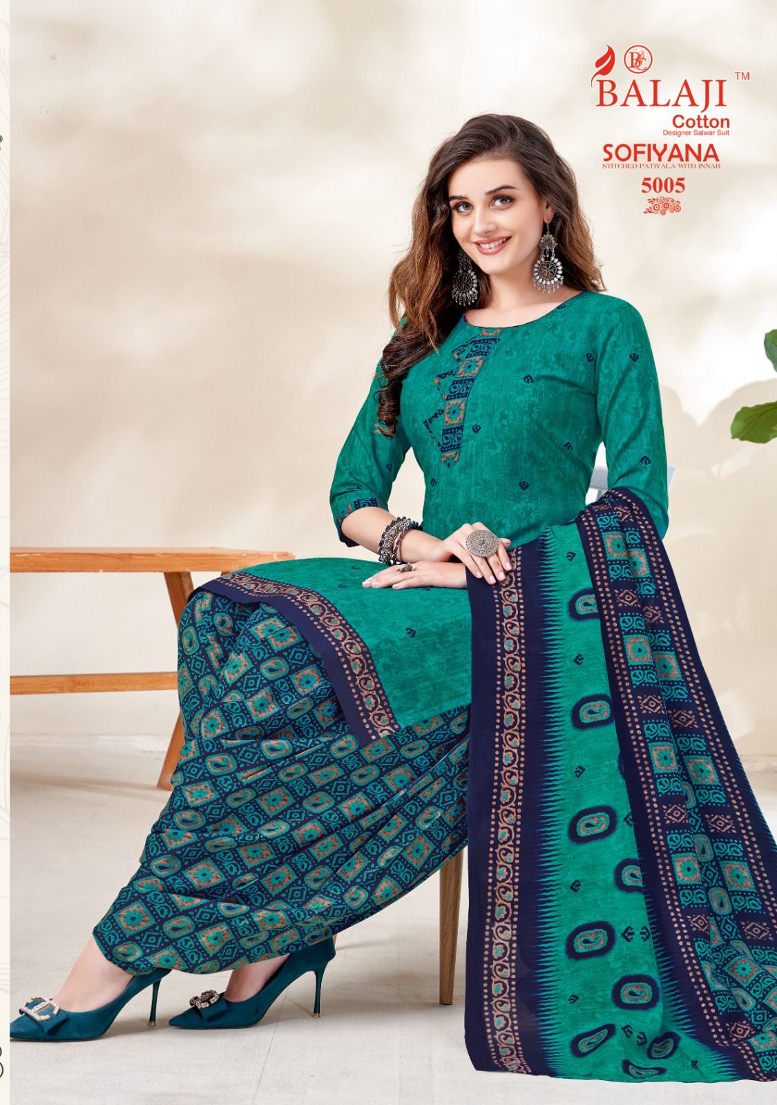 Sofiyana - 5 With Inner Balaji Cotton Readymade Cotton Patiyala Suits