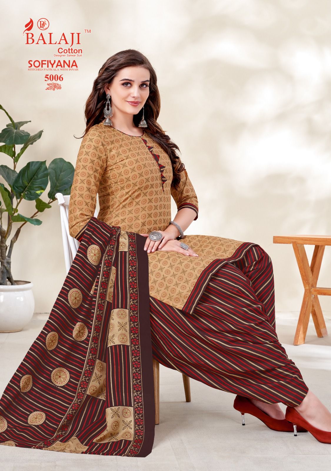 Sofiyana - 5 With Inner Balaji Cotton Readymade Cotton Patiyala Suits