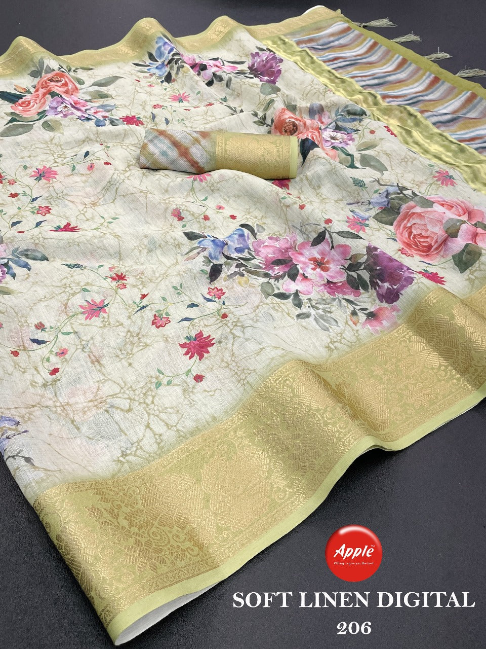 Soft Linen Digital Vol 2 Apple Sarees
