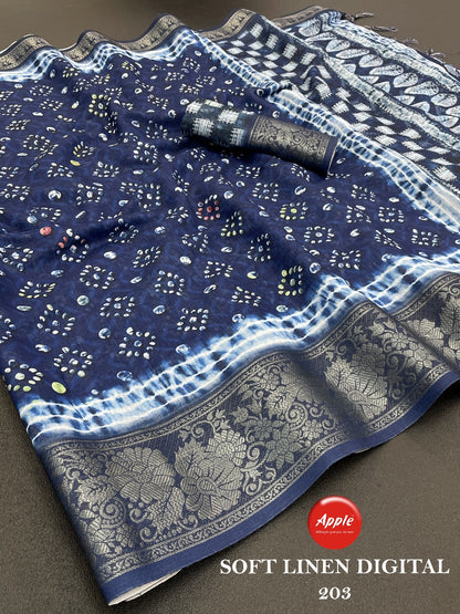 Soft Linen Digital Vol 2 Apple Sarees