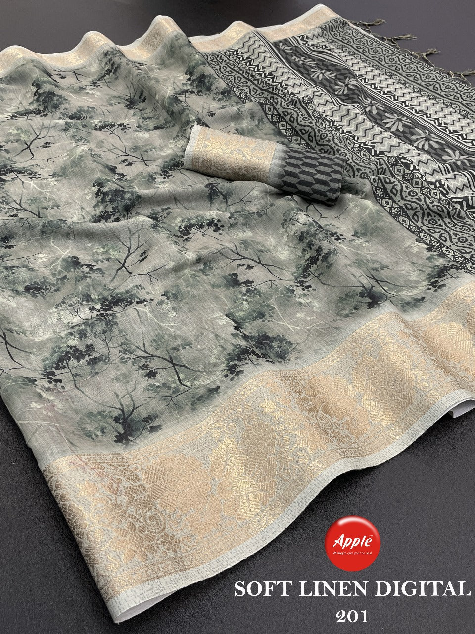 Soft Linen Digital Vol 2 Apple Sarees