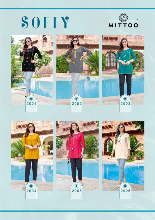 Softy Mittoo Rayon Stylish Short Tops