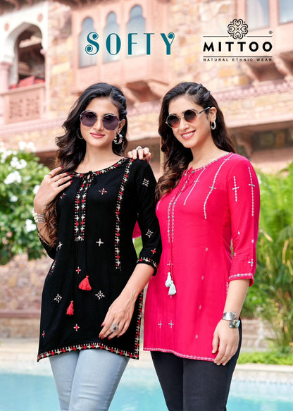 Softy Mittoo Rayon Stylish Short Tops