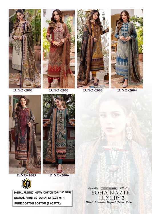 Soha Nazir Luxury-2 Keval Fab Cotton Karachi Salwar Suits