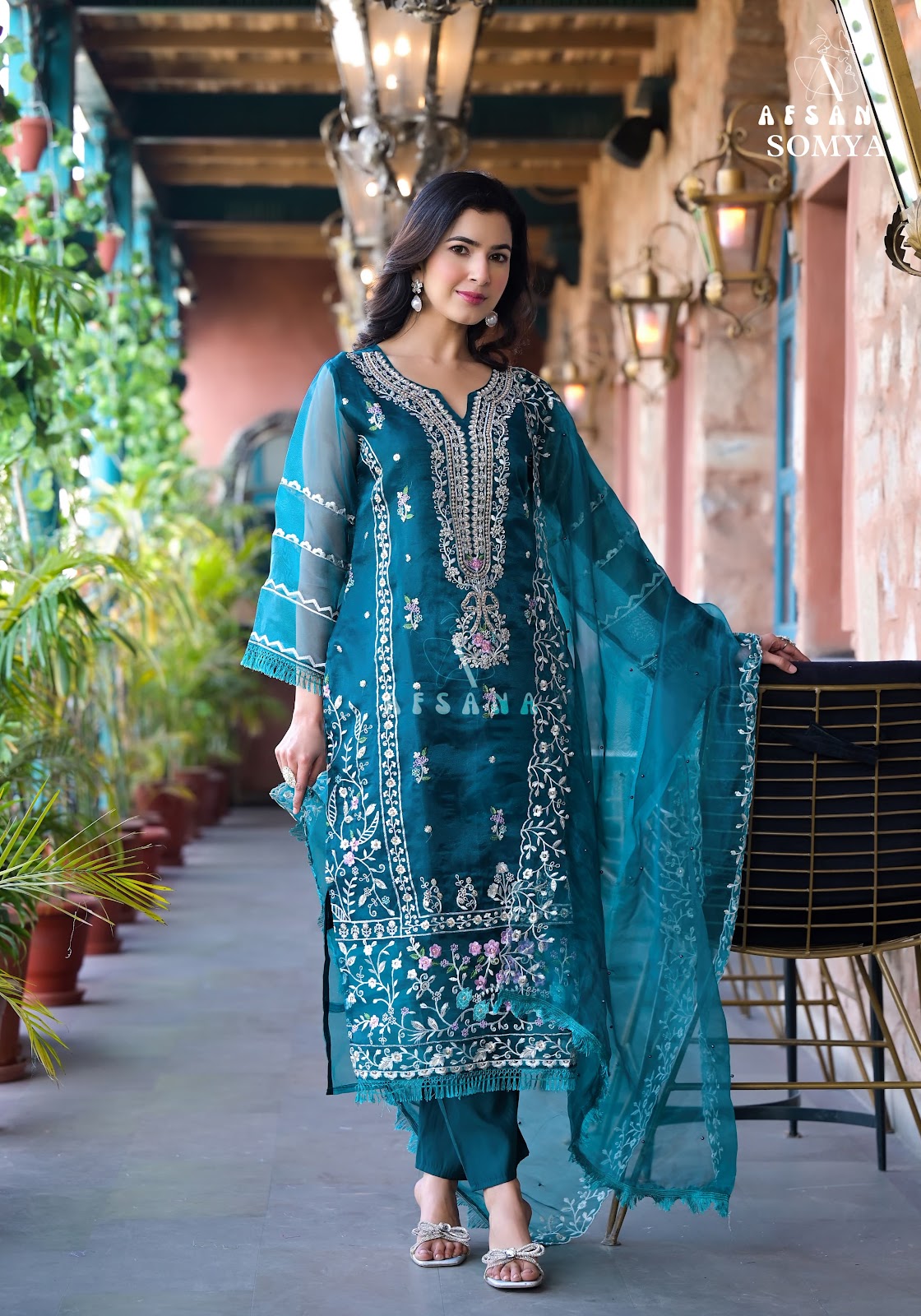 Somya Afsana Organza Readymade Pant Style Suits