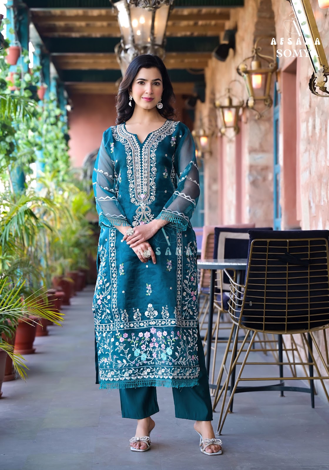 Somya Afsana Organza Readymade Pant Style Suits