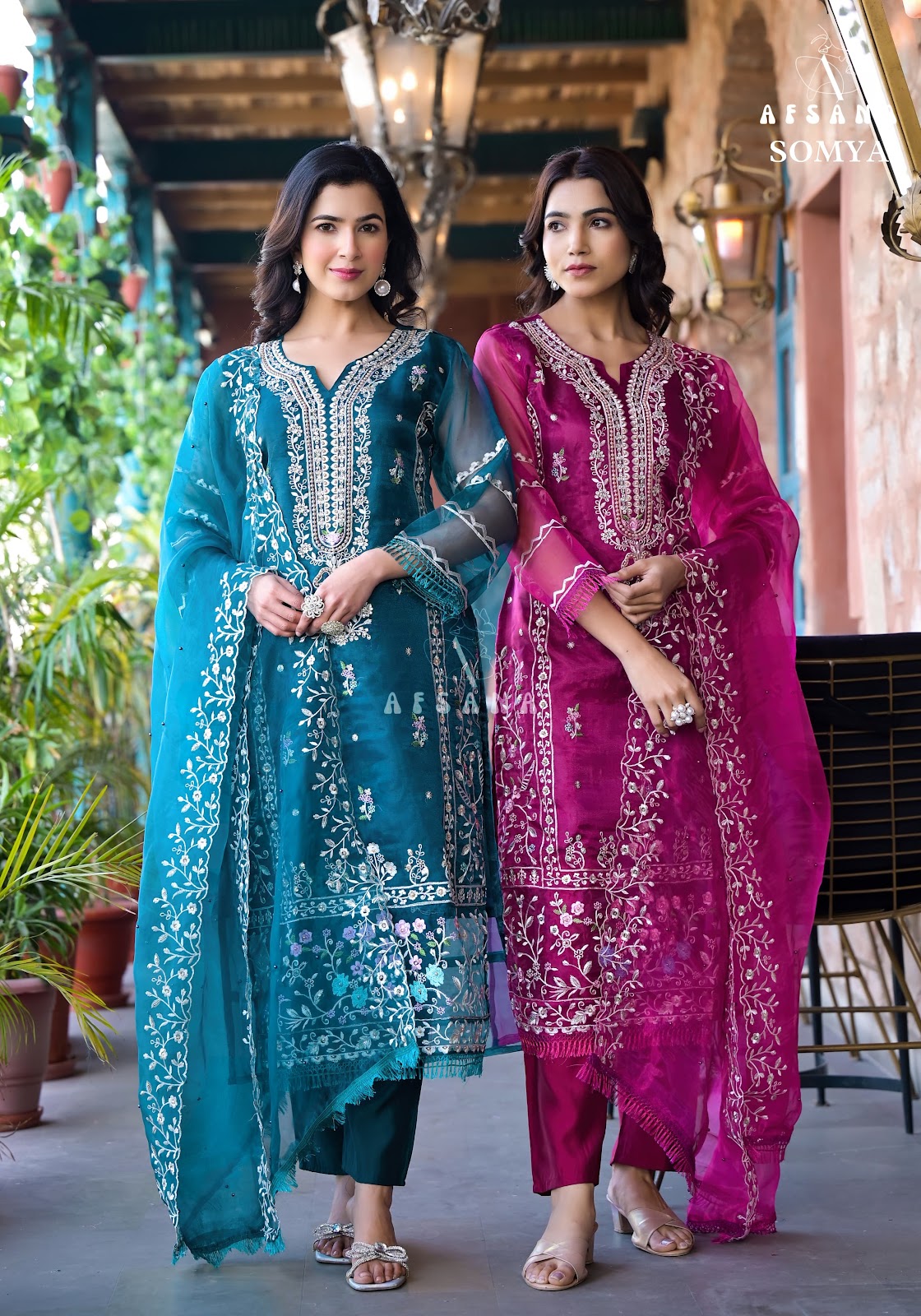 Somya Afsana Organza Readymade Pant Style Suits