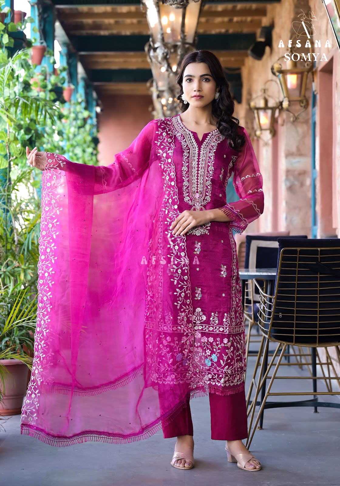 Somya Afsana Organza Readymade Pant Style Suits