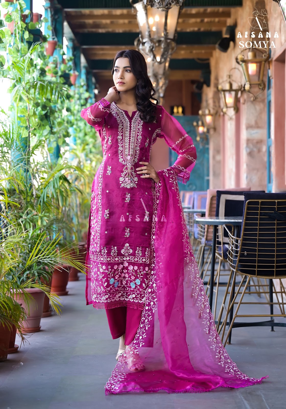 Somya Afsana Organza Readymade Pant Style Suits