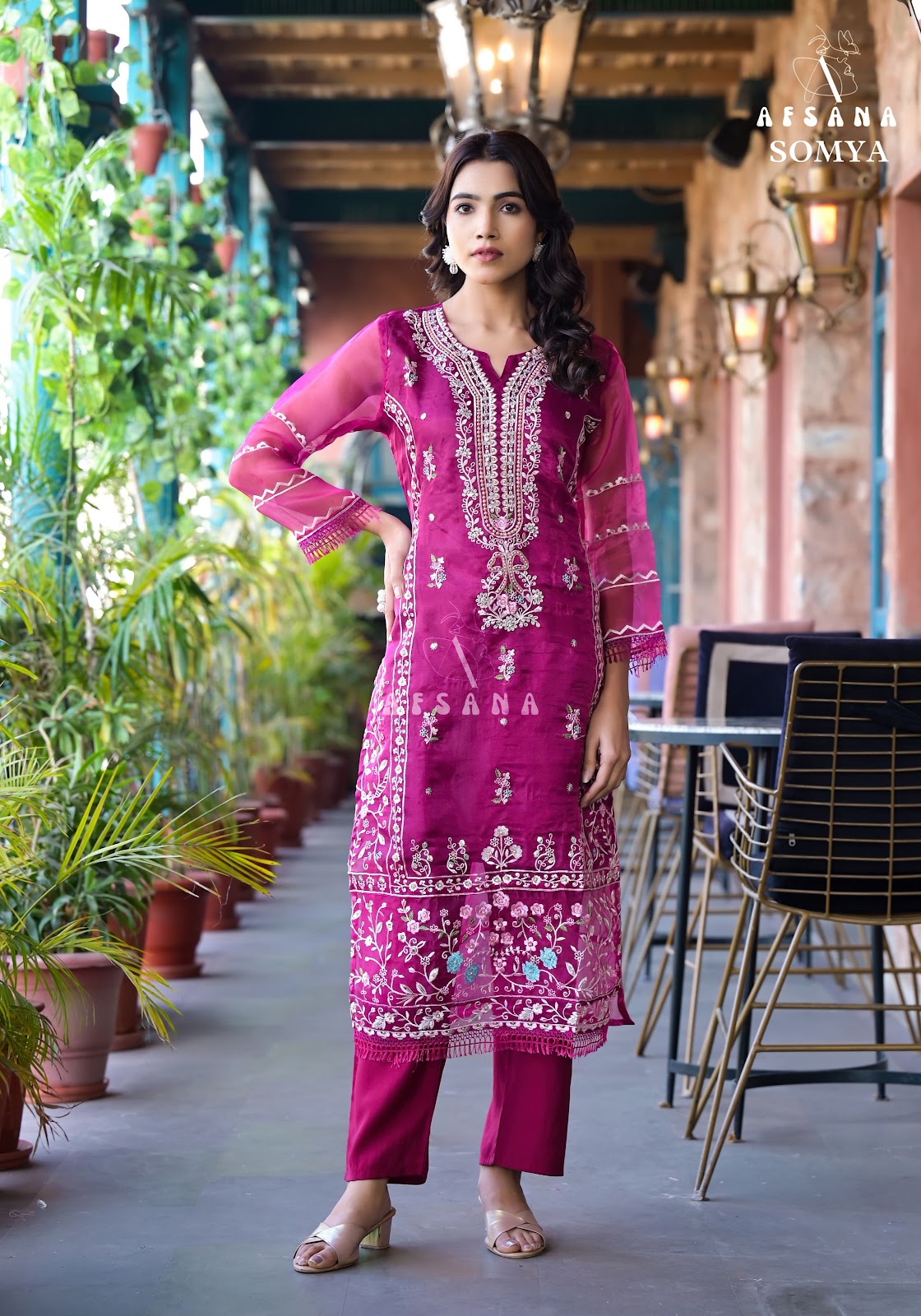 Somya Afsana Organza Readymade Pant Style Suits