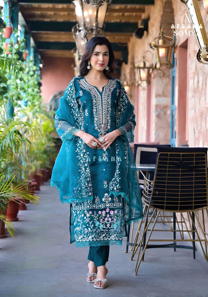 Somya Afsana Organza Readymade Pant Style Suits