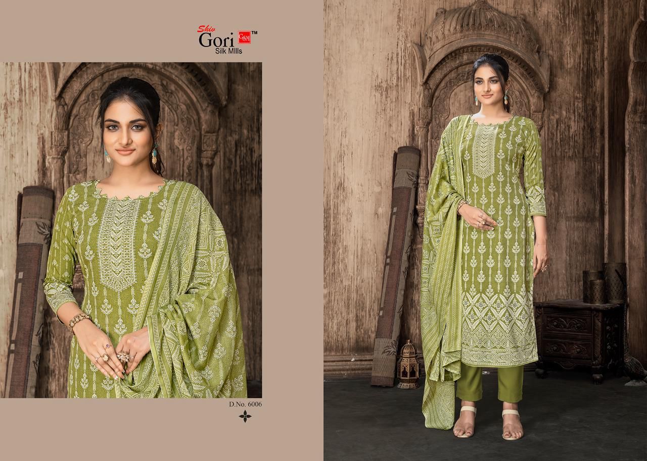 Sonpari Vol 6 Shiv Gori Silk Mills Rayon Pant Style Suits