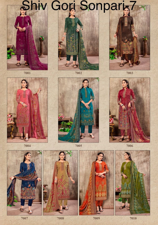 Sonpari Vol 7 Shiv Gori Silk Mills Rayon Pant Style Suits