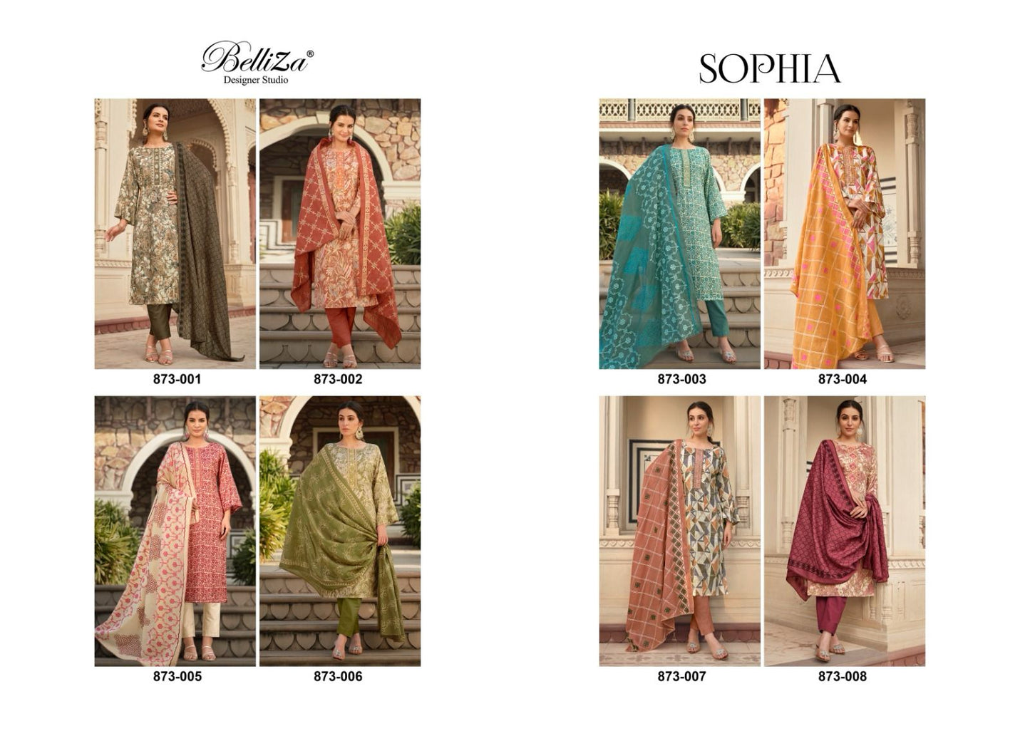 Sophia Belliza Designer Studio Cotton Pant Style Suits