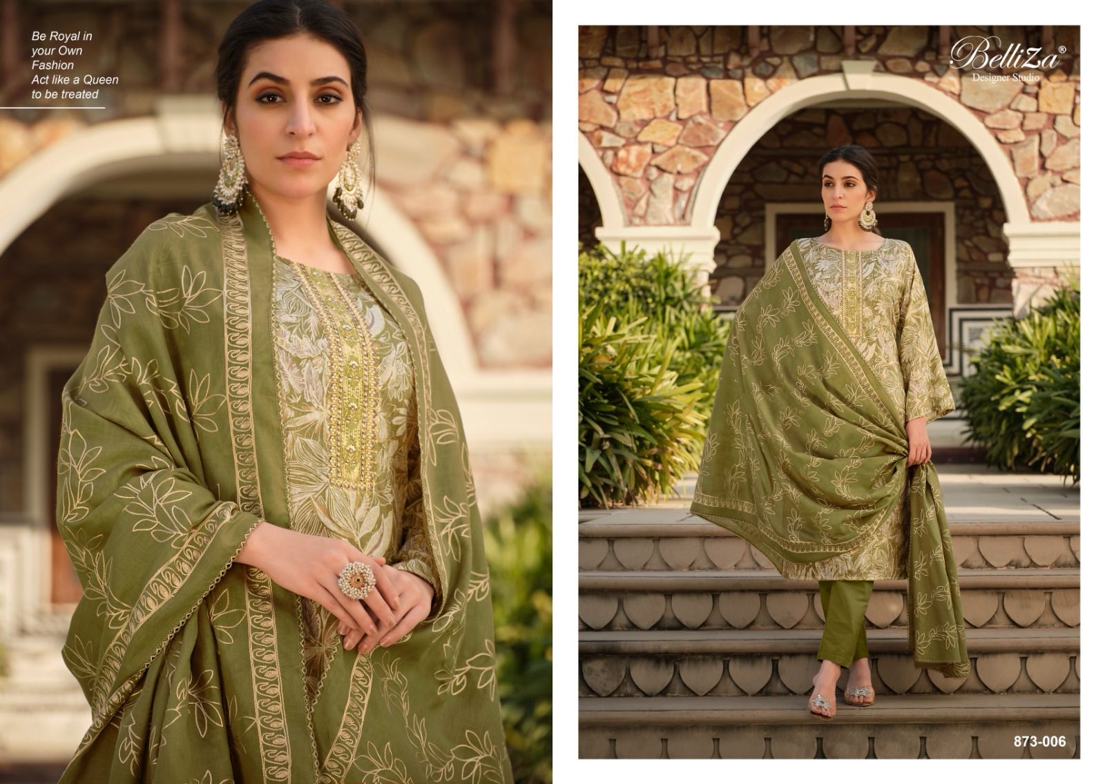 Sophia Belliza Designer Studio Cotton Pant Style Suits
