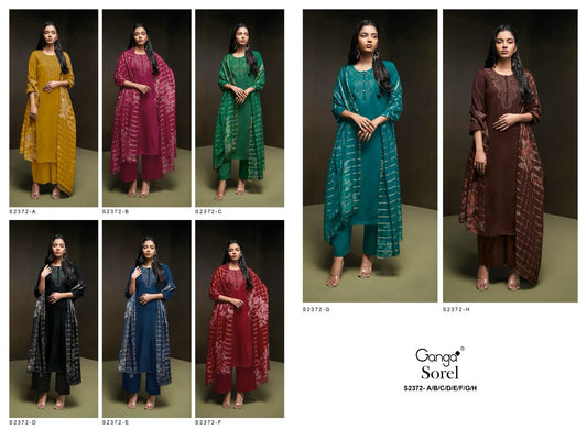 Sorel 2372 Ganga Cotton Silk Plazzo Style Suits