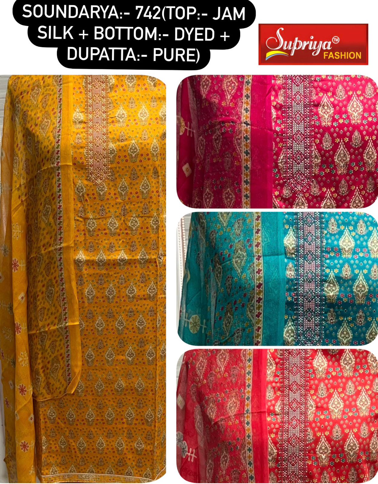 Soundarya Supriya Fashion Jaam Silk Salwar Suits