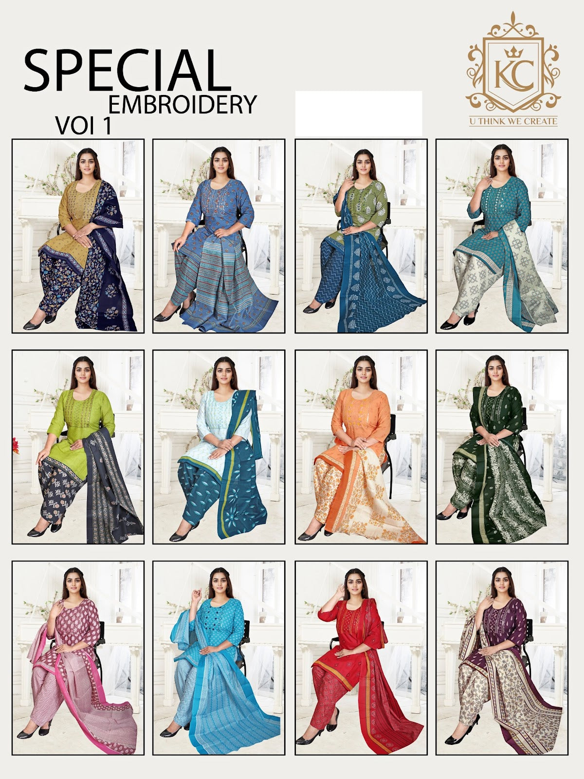 Special Embroidery Vol 1 Kcf Cotton Readymade Cotton Salwar Suits